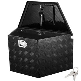 Trailer Tongue Box, Aluminum Alloy Diamond Plate Tongue Box Tool Chest, Heavy Duty Trailer Box Storage with Lock and Keys