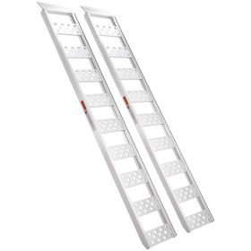 Aluminum Ramps, 1250lbs, Straight Ramp with Treads and Load Straps, Portable Loading Ramp for Motorcycles, ATVs, Trucks, Lawn Mower, Dirt Bike